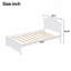 Lit plateforme double en bois avec tête de lit-976465496