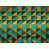 Gold/Turquoise Geometric