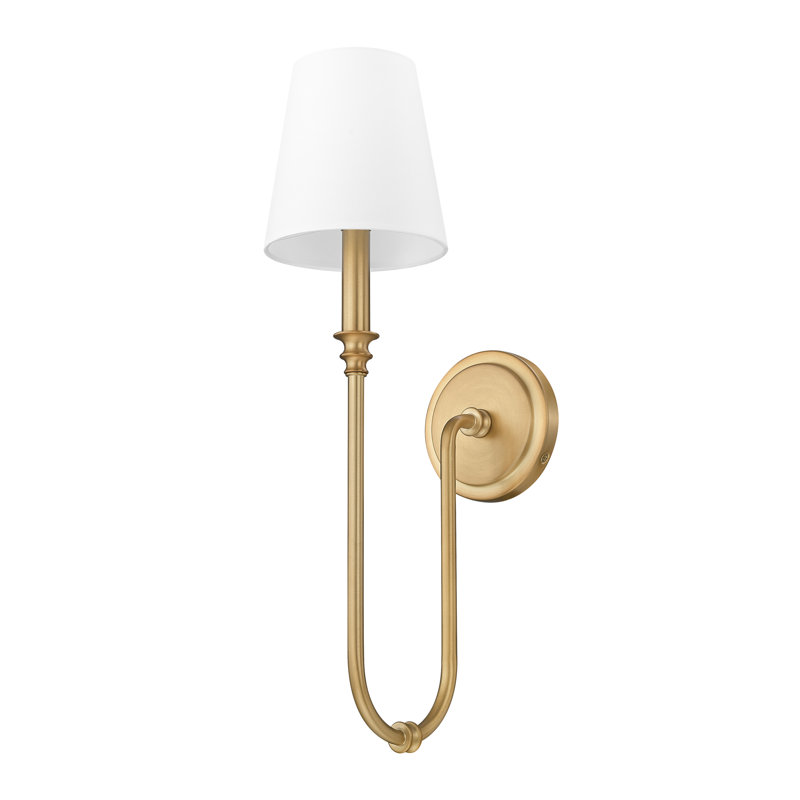 Applique murale 1 lumière en laiton frotté 21 pouces Jisele, Laiton frotté