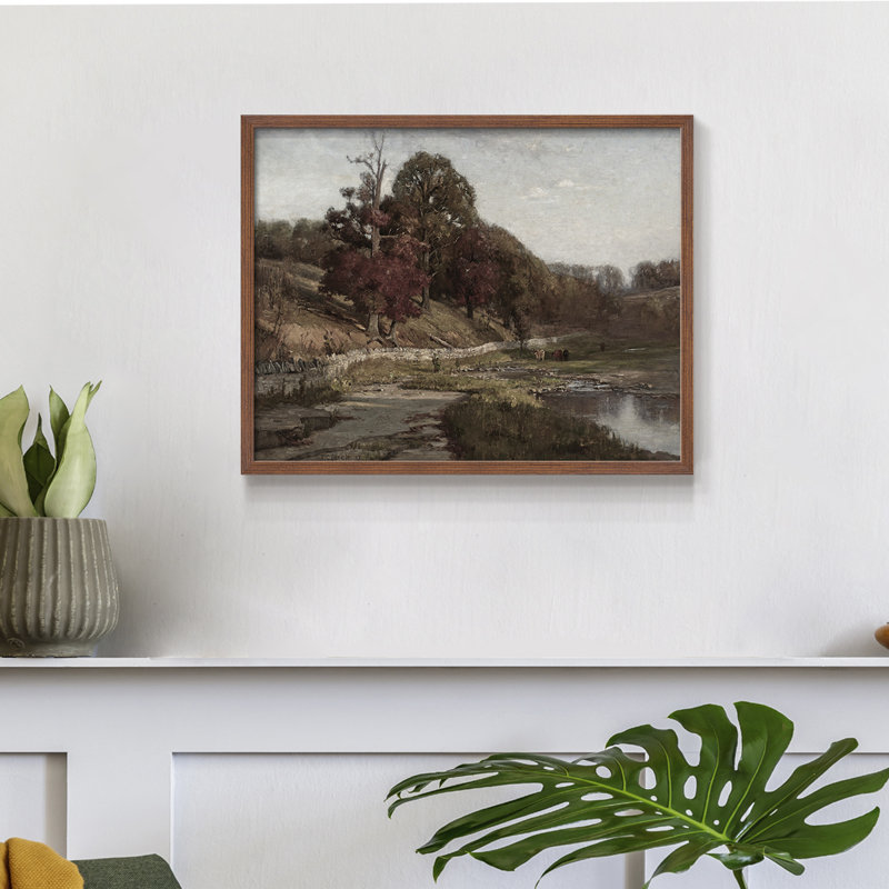 Paysages rétro-CCLIX - reproduction encadrée, H 8 po x l 10 po, Noyer