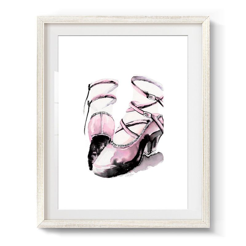 Plate-forme à sangles - imprimé encadré, H 19,5 po x l 16,5 po, Blanc