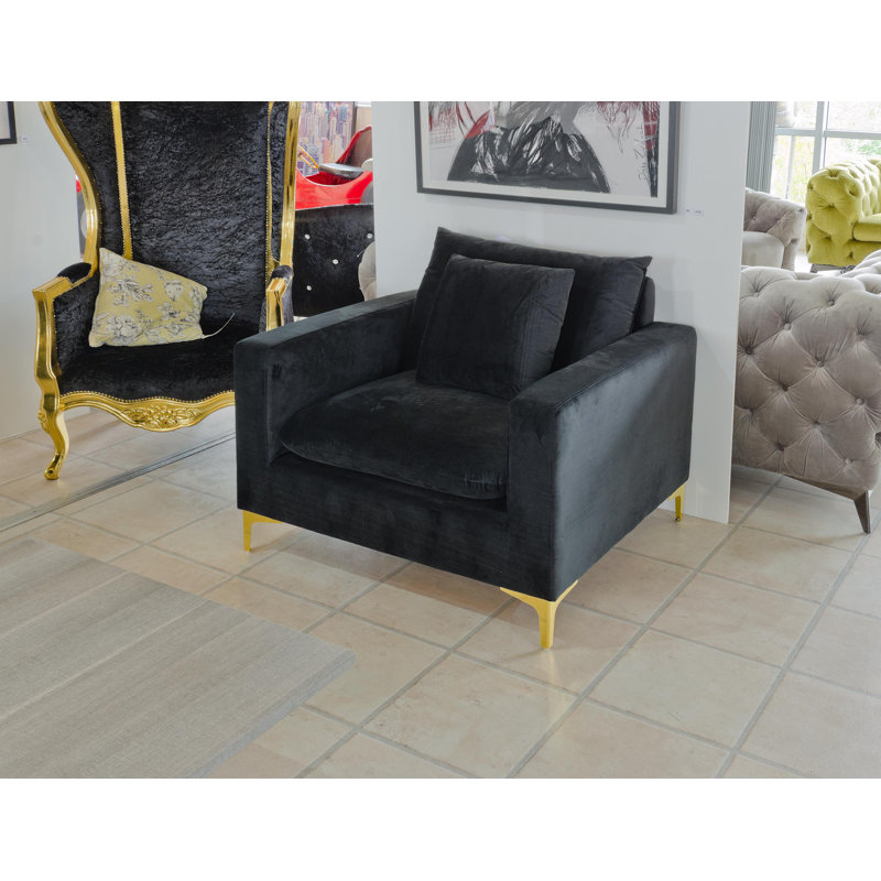 Merrill Upholstered Armchair, Black