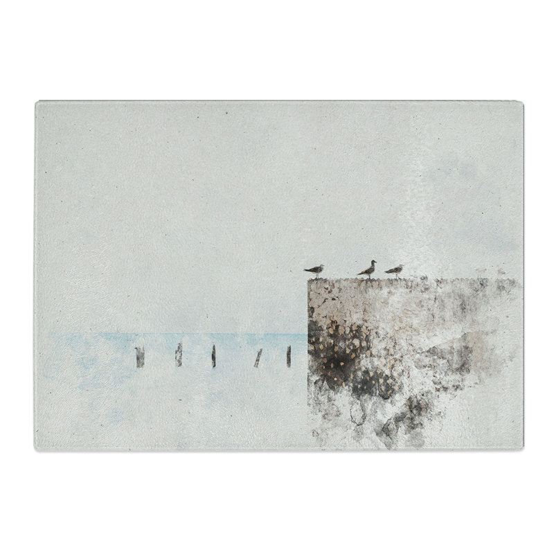Seagulls by the Sea Watercolour Chopping Board, 28.5cm W x 39cm L