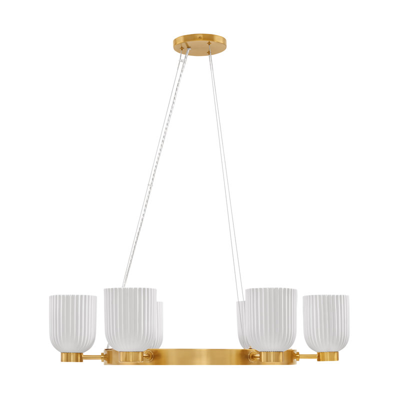 Isla Blanca 6-Light Chandelier in Warm Brass by Breegan Jane
