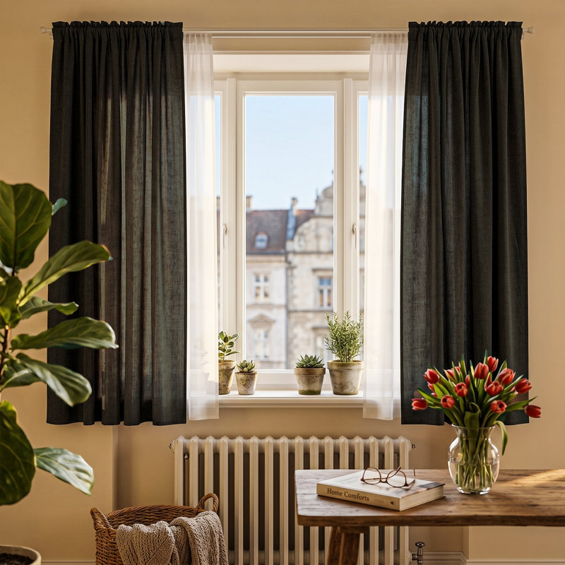 Blackout Curtain Pair, 137 cm Width x 260 cm Drop