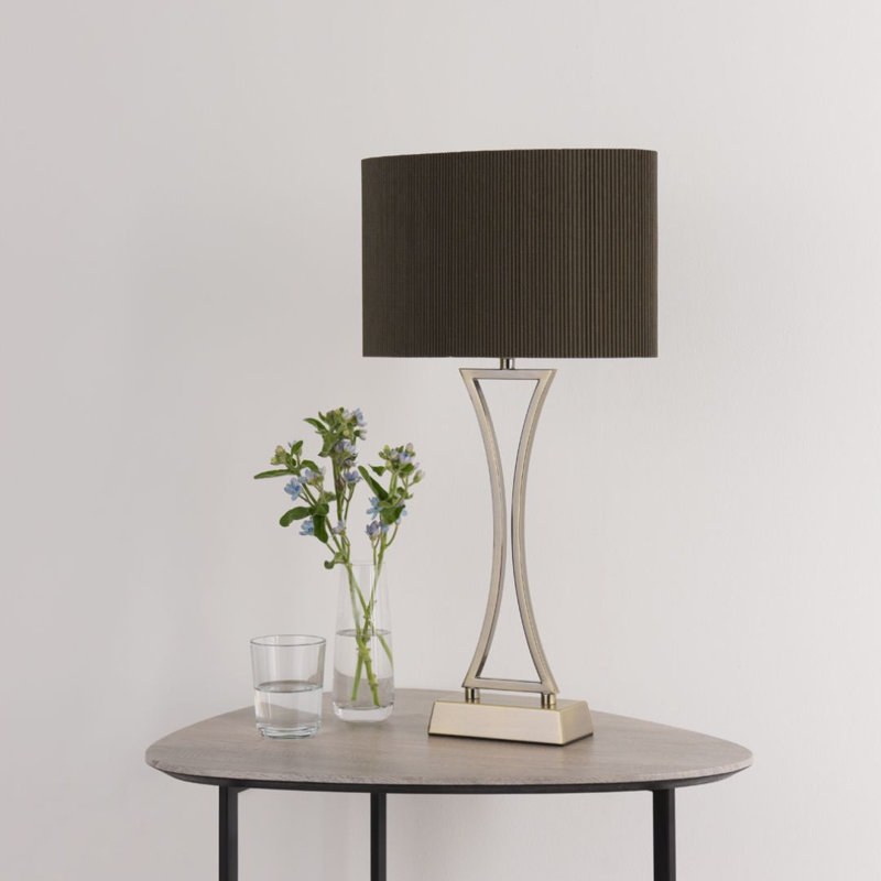 Metal Table Lamp, Gold, Brown