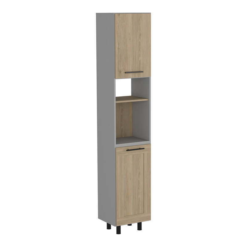 Garde-manger Hasselt, double porte, six tablettes - pin clair