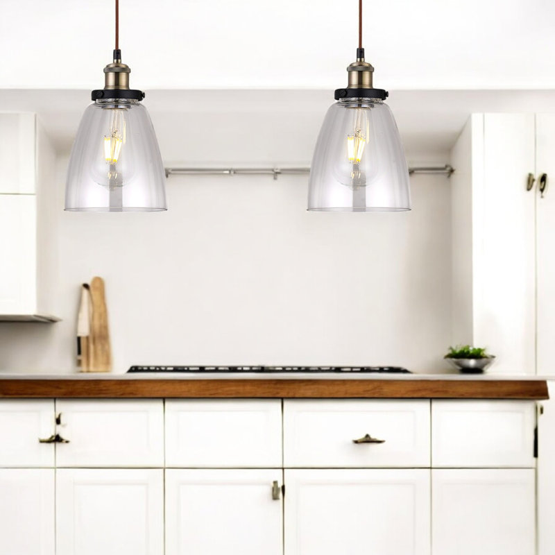Calista 1 - Light Single Pendant, Clear, Antique Brass