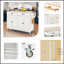 Chariot d'îlot de cuisine robuste avec plateau en bois massif et roues verrouillables, pour un espace de rangement et de travail supplémentaire-301724730