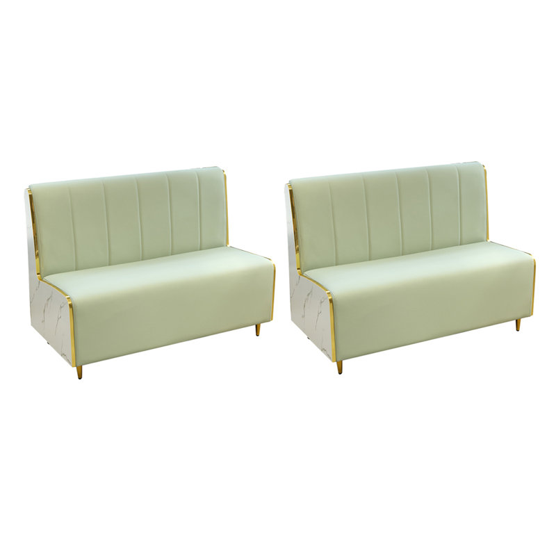 Banc rembourré en similicuir Casual, Vert clair