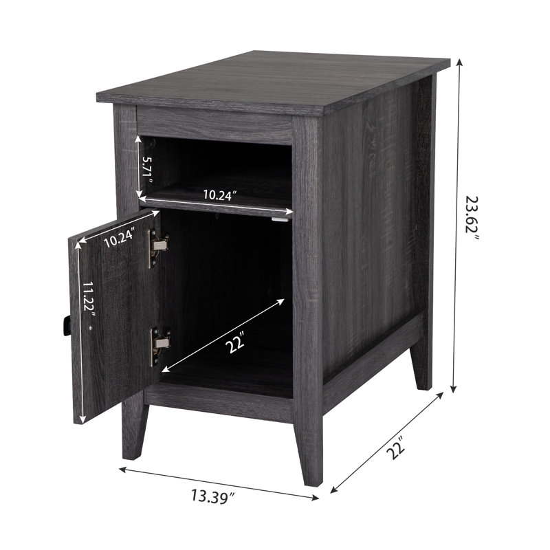 Table de chevet Chueyee, Gris ciment