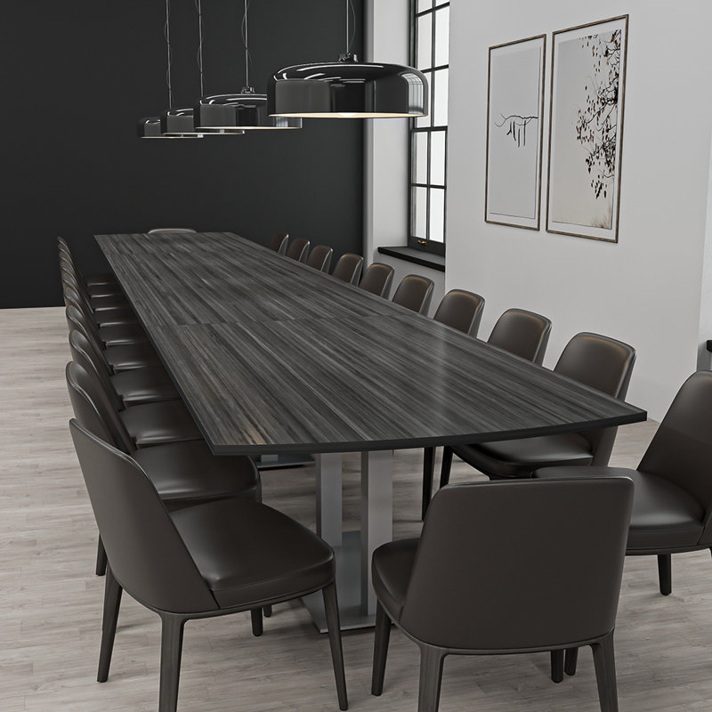 Table de conférence Pavert Arc, H 30 po x l 264 po x P 48 po, Nuit asiatique, Argent argent