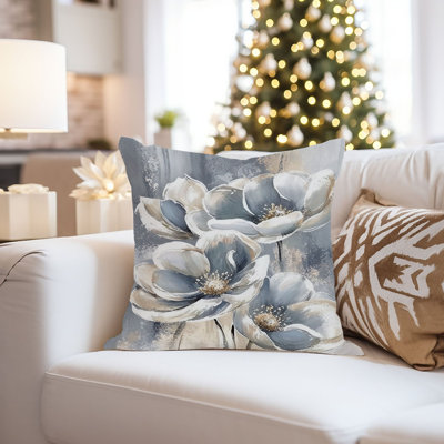 Floral Gray Flowers Modern
