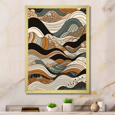 «Brown Black Line Elegance I», reproduction sur toile
