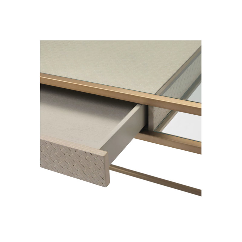 Napa Valley Glass Top Metal Base Writing Desk