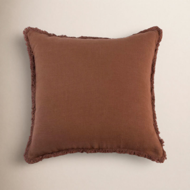 Preston Square Pillow Cover & Insert, Saddle