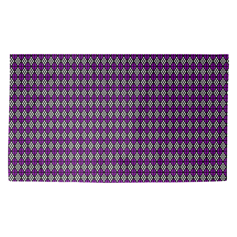 Tapis mauve/noir diamants Avicia, Rectangle 5 pi 3 po x 7 pi 2 po