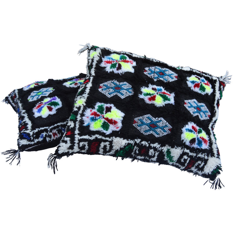 Coussins rétro marocains à motifs berbères - une paire