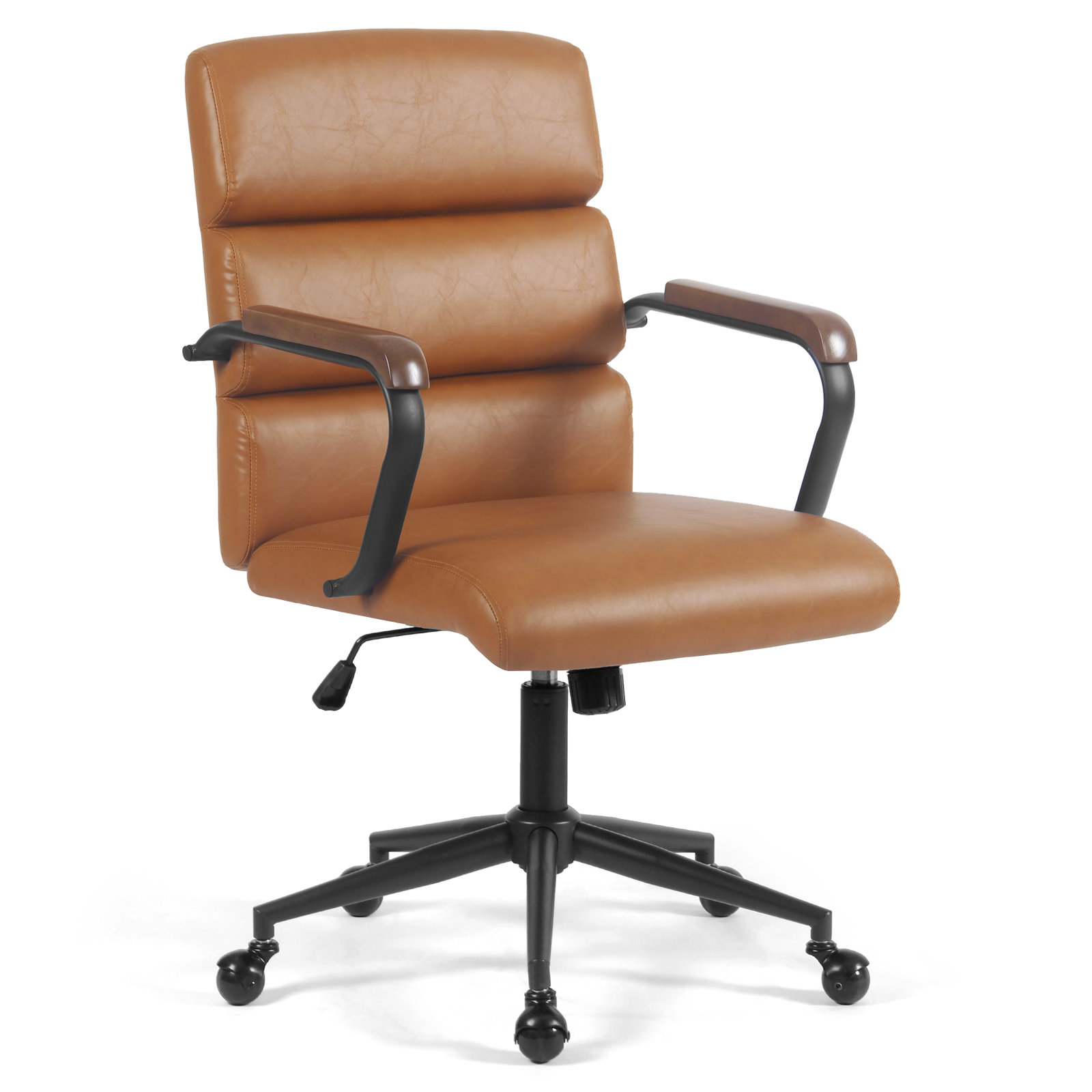 Ergonomic Mid-Back Office Chair, Brown