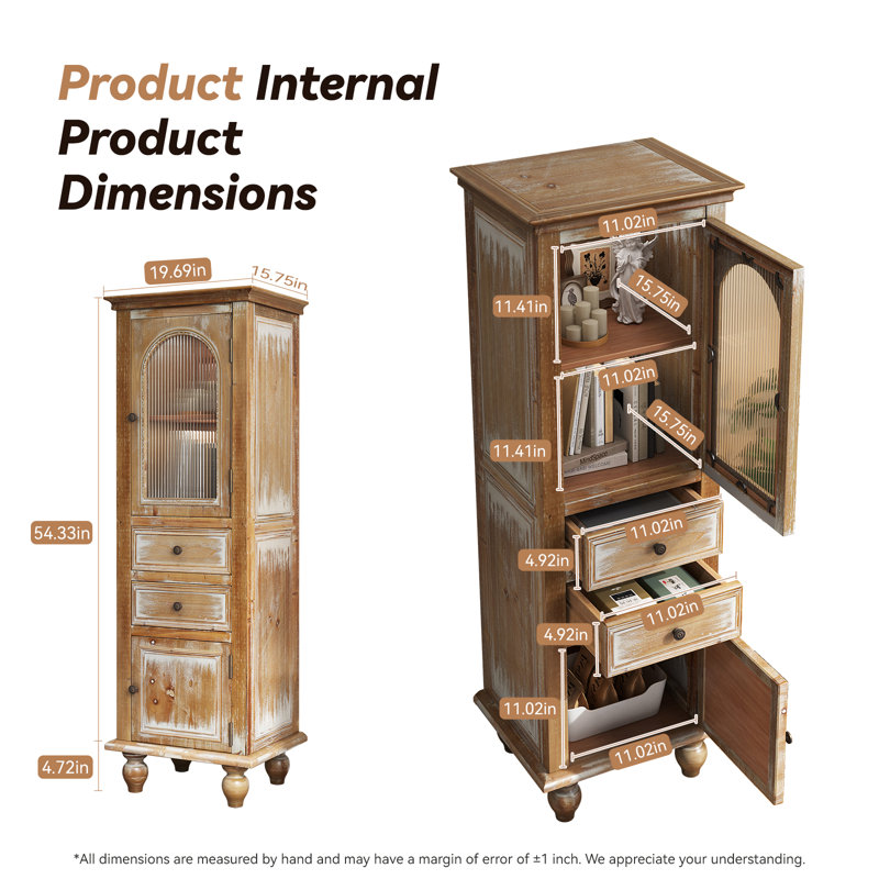 Armoire de rangement Farmhouse Tall, Rustique naturel