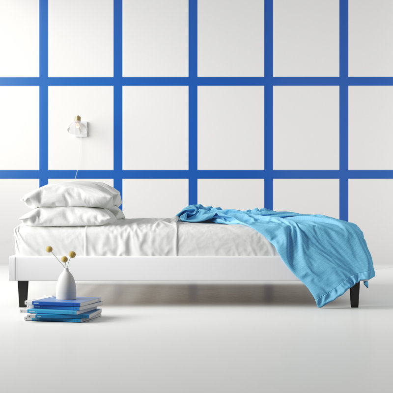 Reign Performance Velvet Platform Bed Frame, White, Queen