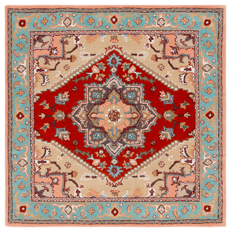 Omere Hand Tufted Wool Pile Oriental Rug, Square 6'