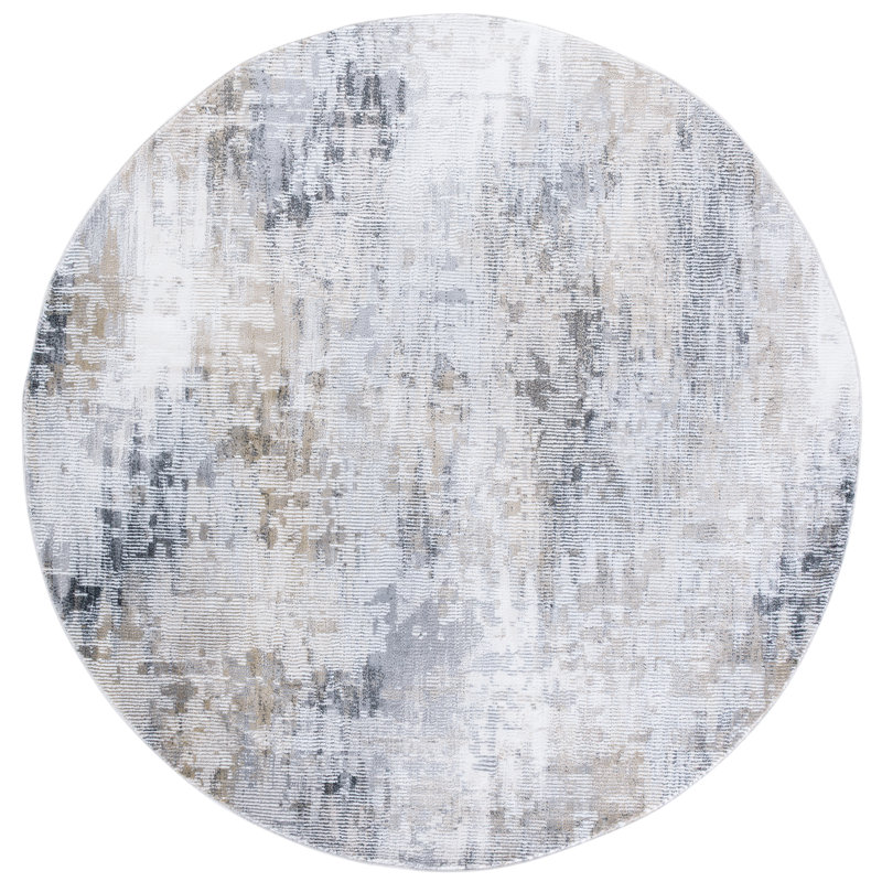 Tapis abstrait Slate Performance, Rond 6 pi 7 po