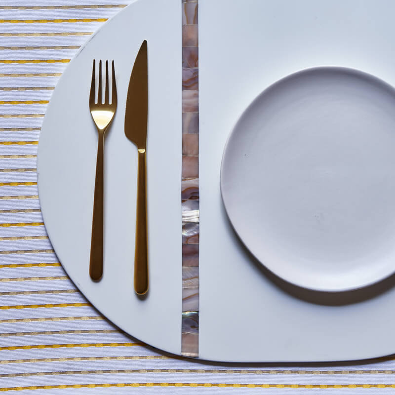 Lacquer Shell Placemats, White