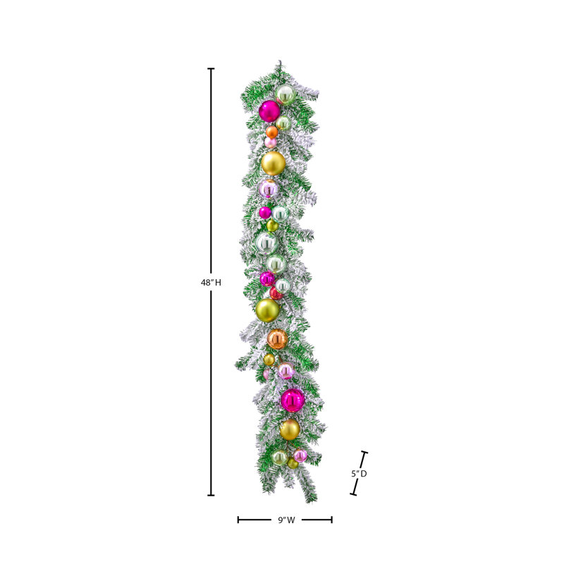 Guirlande 48 "Snow Glitter and Ball Retro
