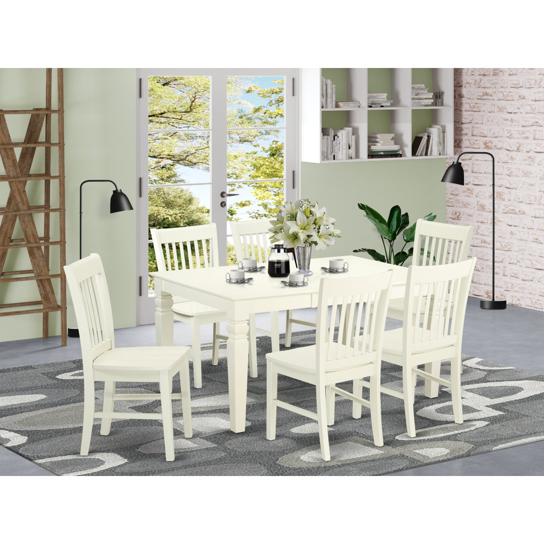Holbeach Butterfly Leaf Rubberwood Solid Wood Dining Set Laurel Foundry Modern Farmhouse® 