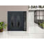 Façade extérieure pré-suspendue en métal portes doubles Deux 6501 émaillé anthracite verre teinté anthracite 2 fenêtres latérales extérieures entrée moderne peint à gauche à l'intérieur actif-102305157-95265375