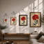 Crimson Carnation Study Botanical - Framed Print-2105920293-2105920290