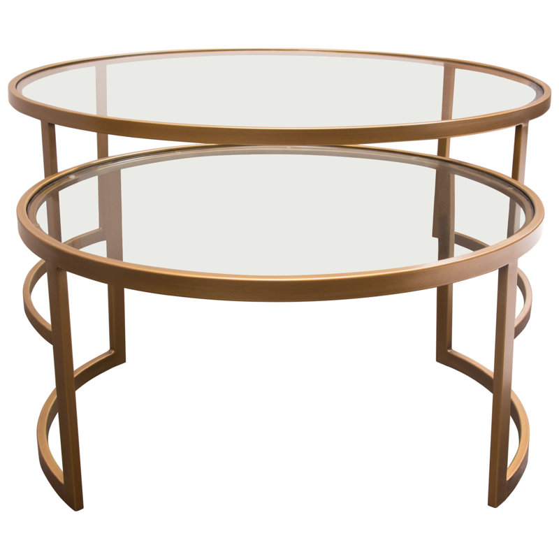 Lane Glass Top Nesting Coffee Table