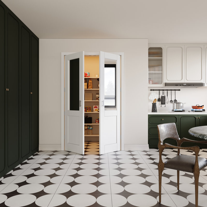 Portes françaises modernes pour salle de bain à panneau miroir, 48 po x 80 po