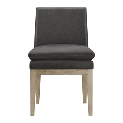 Bethea Genuine Leather Oak Dining Chair