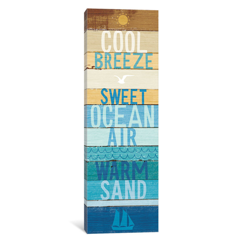 «Beachscape Inspiration II», art textuel sur toile, H 72 po x l 24 po x P 1,5 po, Toile tendue