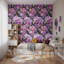 Papier peint floral pivoines, décoration murale amovible mauve