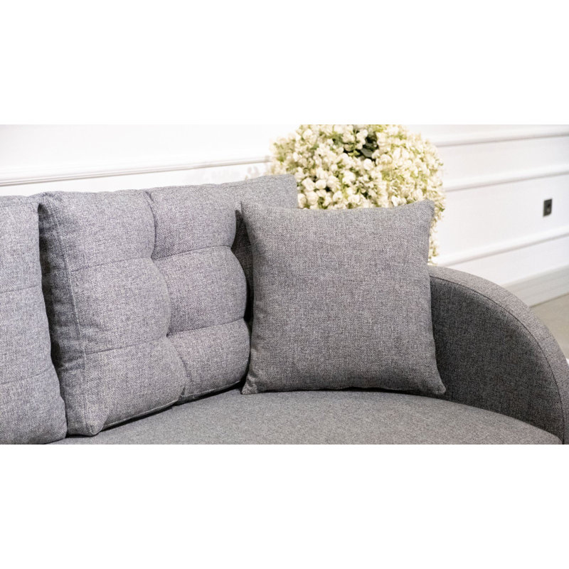 Corner Sofa-Bed, Light Grey Linen