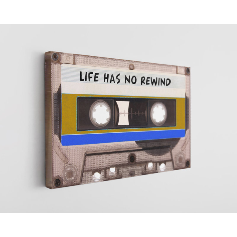 Life Has No Rewind Cassette Canvas Print, 30" H x 45" W