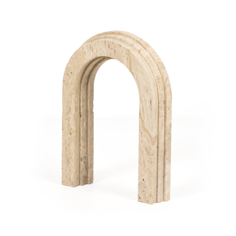 Rockwell 2 Piece Travertine Arches Set, White Travertine