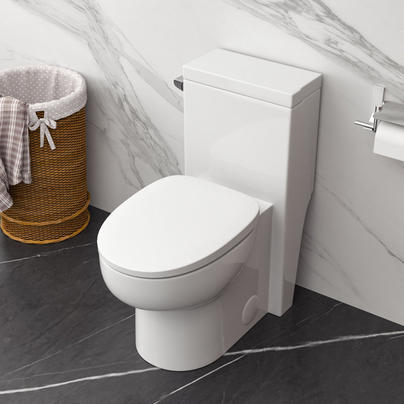 Lordear 1.28 Gallons GPF Elongated Floor Mounted One-Piece Toilet (Seat Included), 29" H x 14" W x 27" D