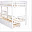 Lit superposé simple en forme de L simple avec tiroirs, structure en bois de pin massif, aucun sommier nécessaire, finition grise pour les chambres d'amis Soirées pyjama
