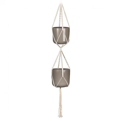 Macrame Double Hanger Hanging Plant Holder