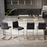 Mikale Upholstered Counter Stool with Metal Frame