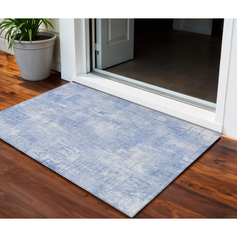 Tapis intérieur lavable abstrait ivoire 3 pi x 5 pi