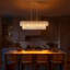 Lustre 6 lumières à 2 niveaux en or avec verre texturé