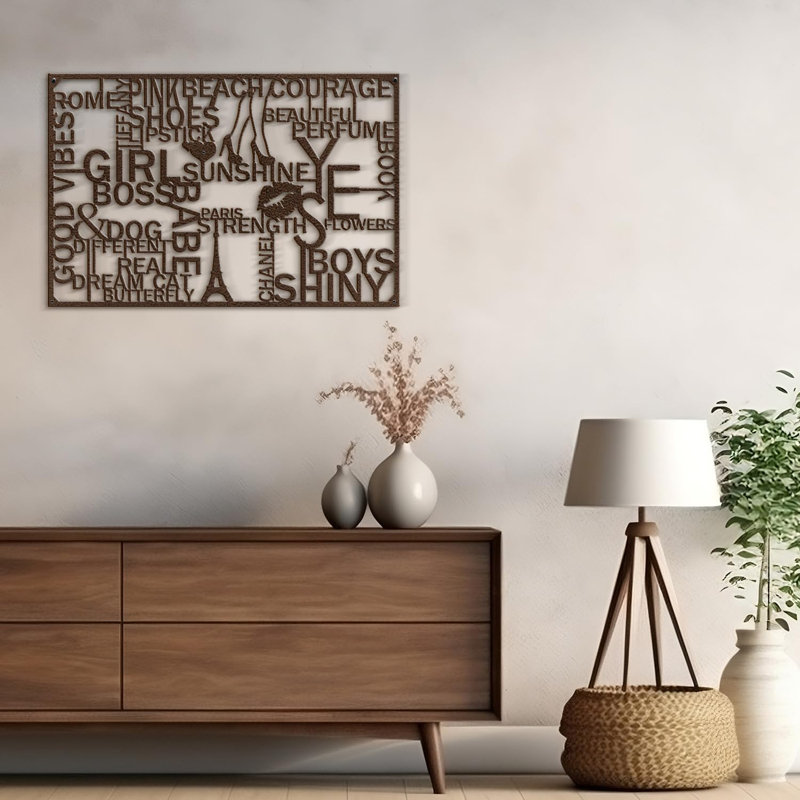 Décoration romantique en métal romantique romantique, H 16,08 po x l 24 po x P 0,05 po, Brun
