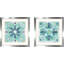 Laura Marshall «Garden Getaway Tile V Teal», impression sous verre