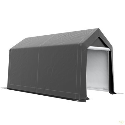 Outsunny 7' X 12' Garden Storage Tent, Heavy Duty Outdoor Shed, Waterproof Portable Shed Storage Shelter With Ventilation Window And Large Door For Bike, Motorcycle, Garden Tools