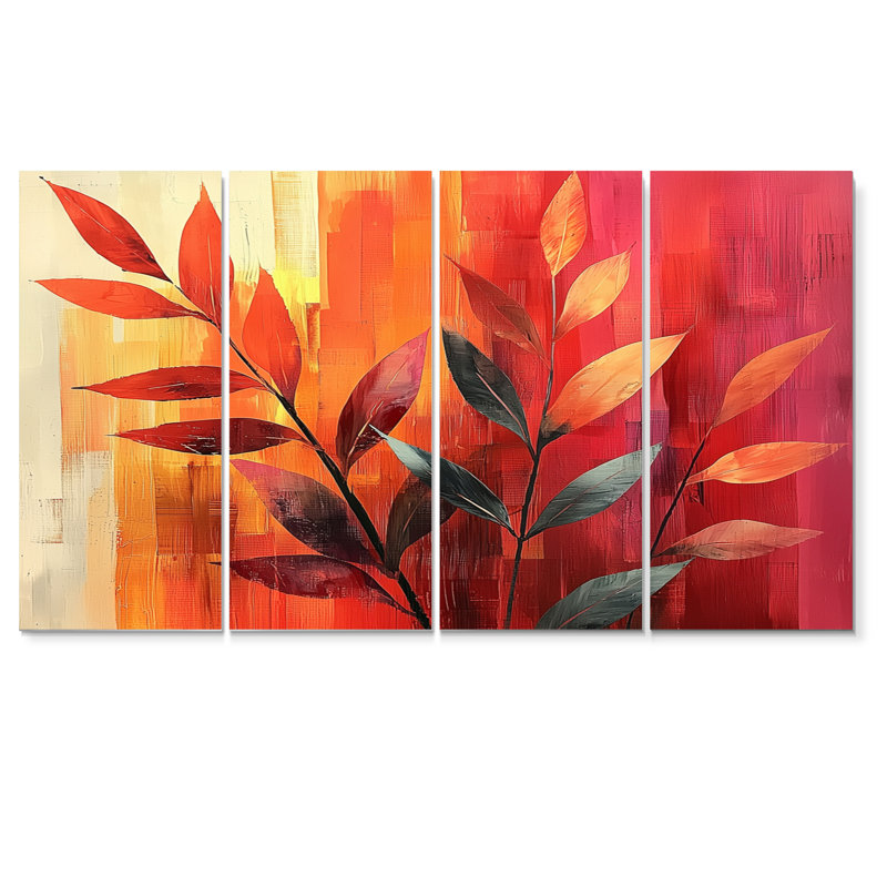 Hansa - Décoration murale de plantes - Art mural traditionnel, H 28 po x l 48 po, 4